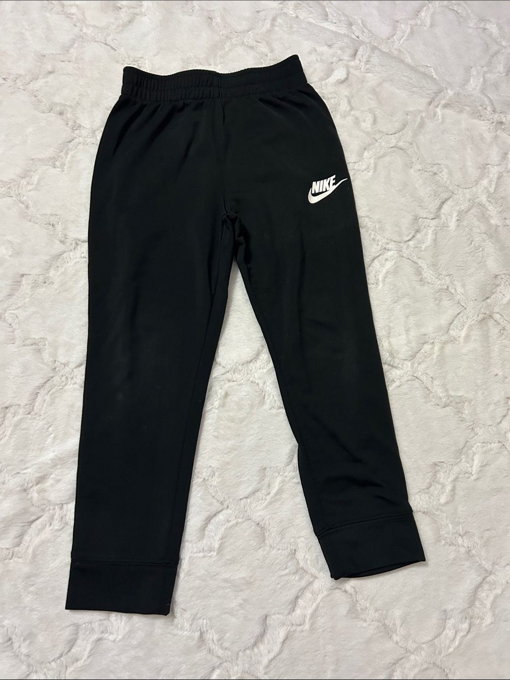 Nike Kids Black Jogger Pants with White Swoosh